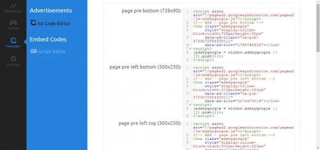 Ad Code Editor with a built-in code highlighter.